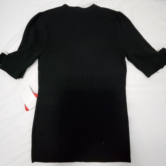 NWT  V by Very UK Brand Black Bow Tie Top    Size US 6 - Picture 2 of 3